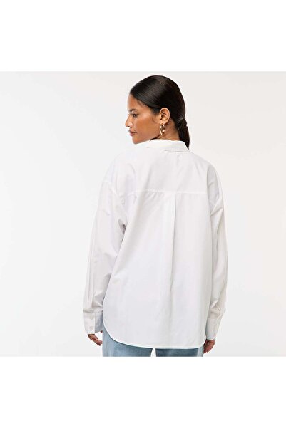 KIABI Plain Poplin Shirt WHITE