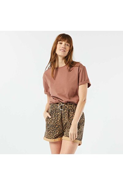 KIABI Paperbag shorts with belt BEIGE