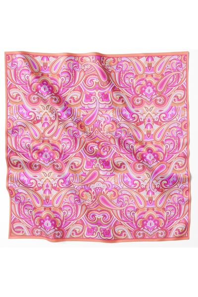 Belli Tivil Pure Silk Scarf 4222 - 55 Πορτοκαλί αφηρημένο σχέδιο