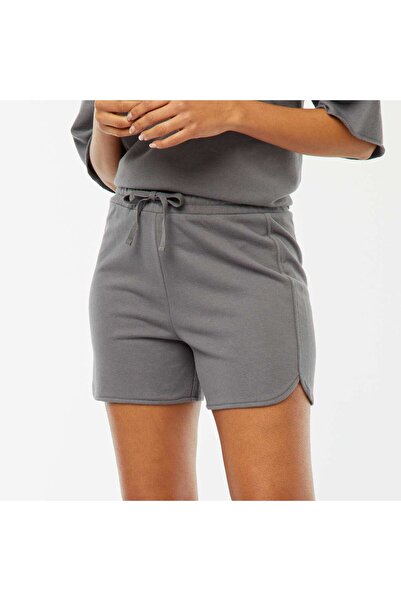 KIABI Sweatshirt fabric shorts with drawstrings GREY
