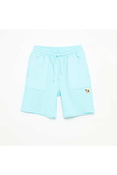 KIABI Textured knit shorts with 2 pockets BLUE