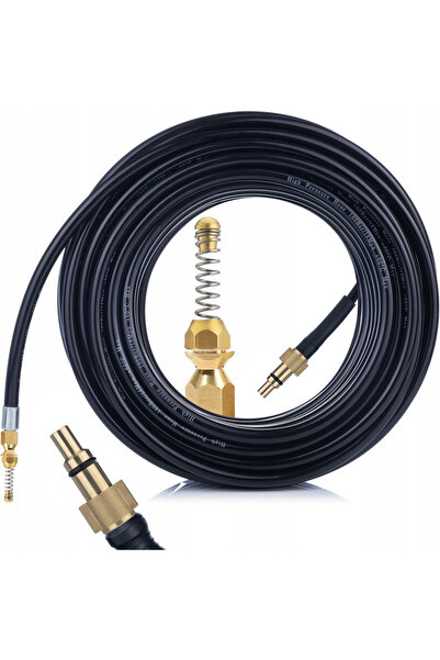 Rosfix Set Furtun Canalizare 30M + Duza Arc | Compatibil cu Lavor, Parkside, ...