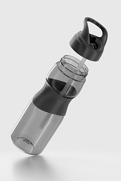 Renga Moly Silicone Detailed 730 ml Tritan Flask with Straw 912116 Black