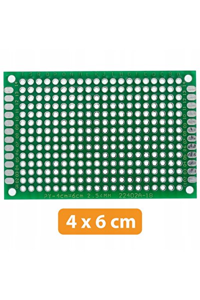 Rosfix Universal Prototype Board 40x60 mm | THT Double Layer | Green