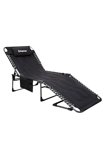 KINGCAMP Magnolia B20 Premium 7 Kademeli Katlanır Dolgulu Şezlong Black