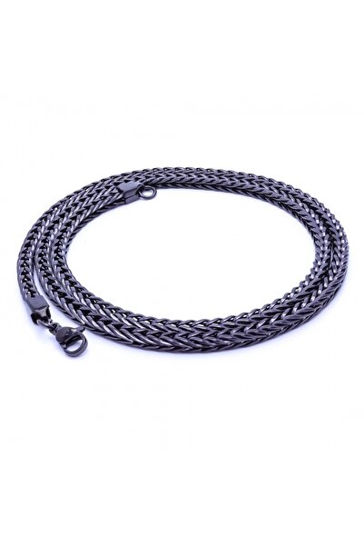 FM Oval King Bean Braided Steel Necklace 4mm 3183Cek024
