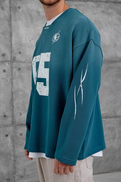 NOMARC Πράσινο φούτερ Nmrc Νούμερο με τύπωμα Oversize