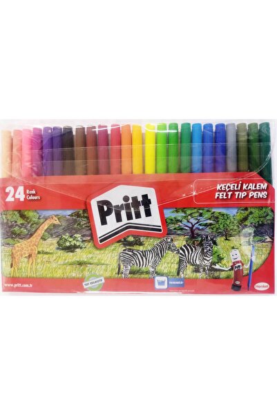 Pritt 24 RENK KEÇELİ KALEM-PRİT 24 LÜ KEÇELİ KALEM-KURU BOYA HEDİYELİ