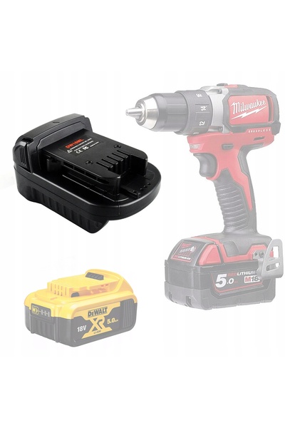 Rosfix Adaptor Baterie Dewalt 18V la Milwaukee 18V DW18ML | Compatibil M18