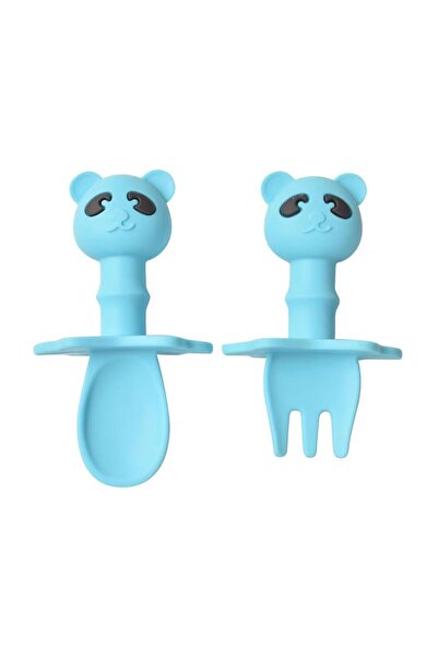 Denn Store Set tacamuri din silicon alimentar cu lingurita si furculita, pentru diversificare bebelusi 6+ luni