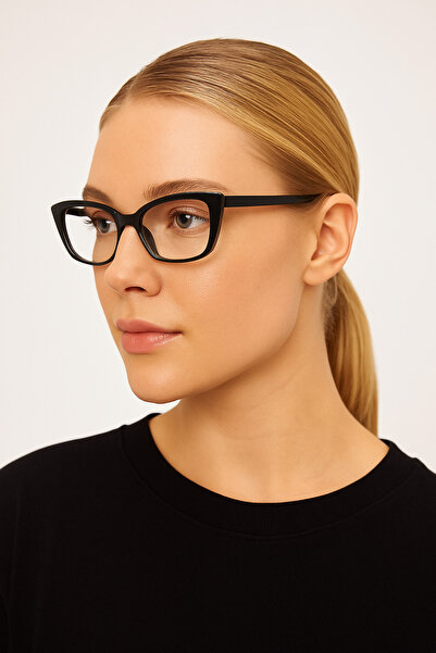 Eyesofia Occhiali Vintage Women's Black Framed Blue Block Blue Light Filter Glasses