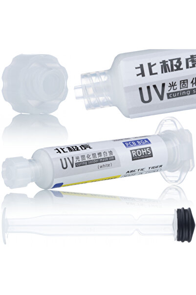 Rosfix Soldermaskă UV Albă 10ml | Izolant PCB | Întărire Rapidă cu Lumină