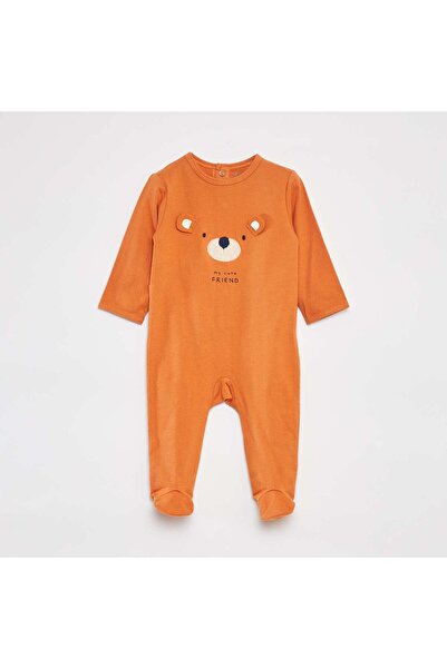 KIABI بدلة نوم منقوشة بأقدام برتقالية