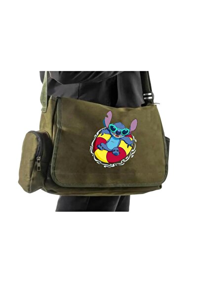 DEEFWEAR Khaki Summer Stitch Printed Messenger Bag