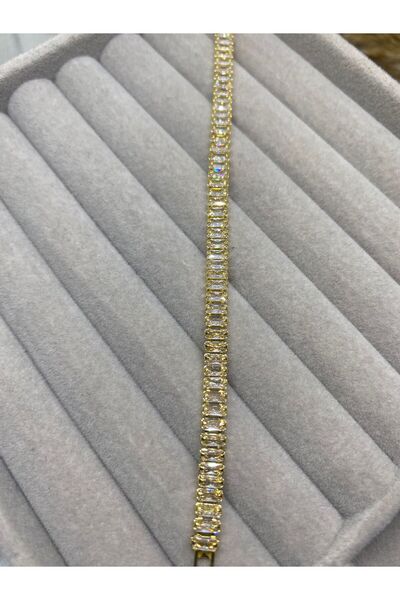 Kaan Accessoire Silver and Gold Color Waterway Steel Bracelet with Zircon Stone