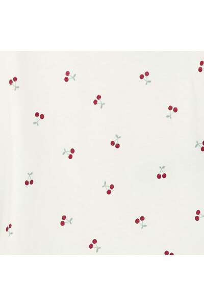 KIABI Long-sleeved patterned T-shirt with ruffled armholes WHITE