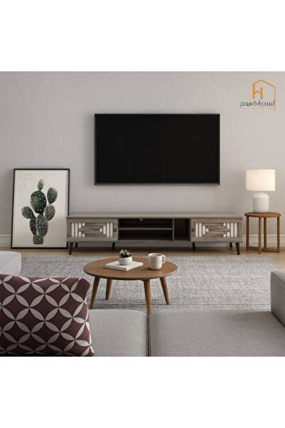 Al Saadah Home Television Unit - 200×40×45 cm - Gray