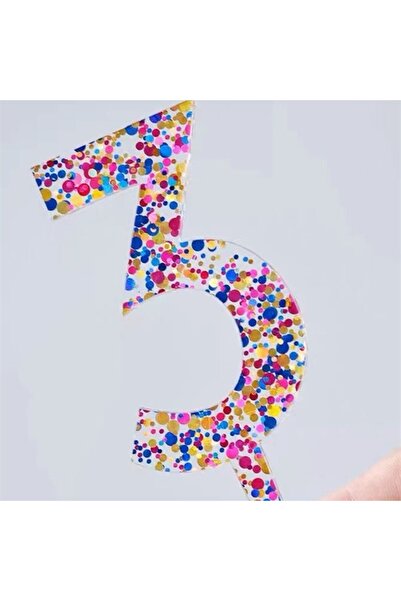 Flippy Plastic Cake Topper, Number 3