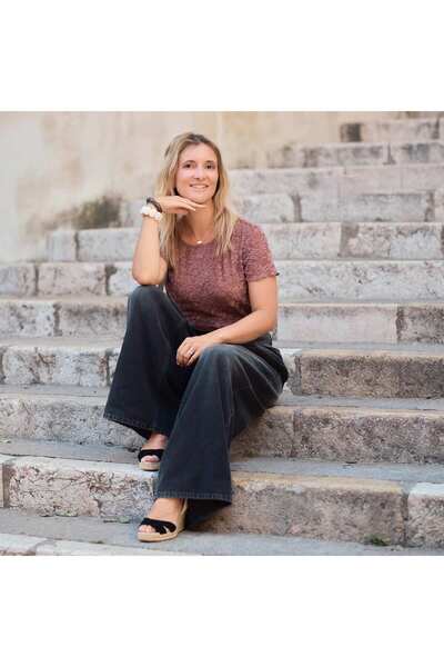 KIABI Lace Short-Sleeve T-shirt BROWN