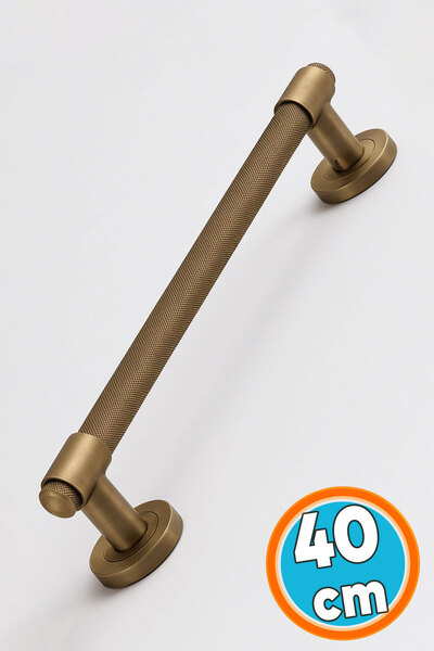 NZB Çekme Kolu Tutma Kulpu Kulbu Çelik Dış Kapı Tutamağı Kol Sürgülü Kapı Mat Antik Sarı 40 cm