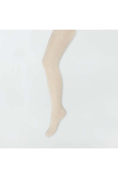 KIABI Warm knit tights - Pack of 2 KHAKI