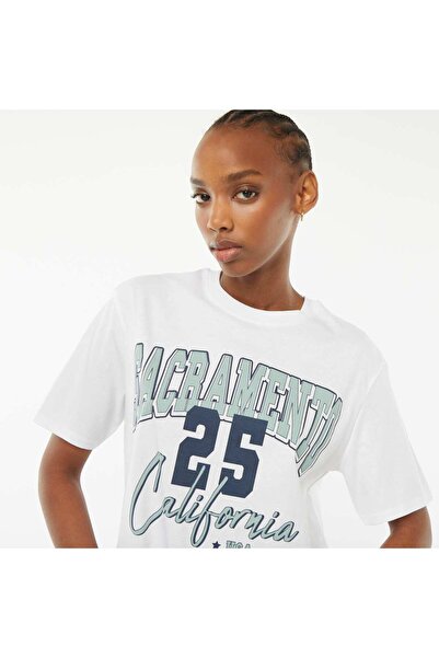 KIABI Printed short-sleeved T-shirt WHITE