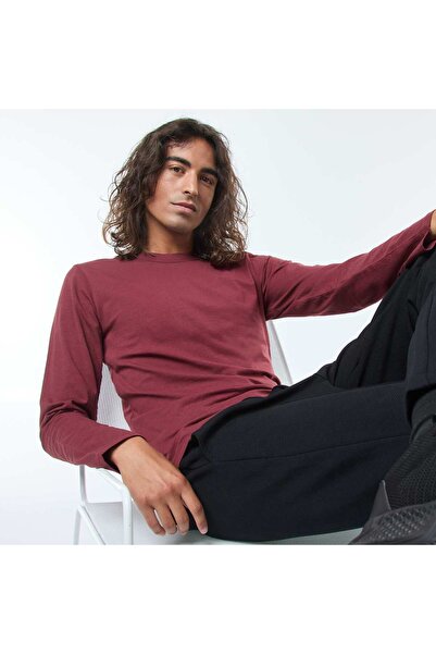 KIABI Plain short-sleeved T-shirt with round neckline RED