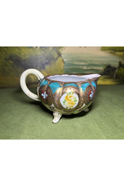 tayfuntufan antika koleksiyon وعاء صلصة من البورسلين مزين بزخارف داملا مين بأ...