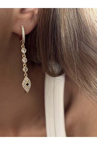 mysteriajewelry Zarif Zincir Işıltı Küpe GOLD (2 Adet)