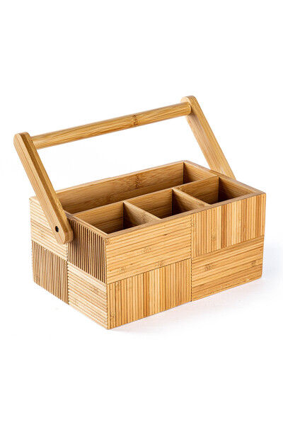 Tantitoni Bamboo Handle Fork Spoon Knife Box 27X16.5Cm