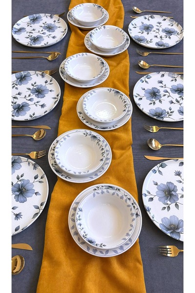 ers erbaşlar LEXI 18 Parça 6 Kişilik Lüx Yemek Takımı Seti Yemek Seti