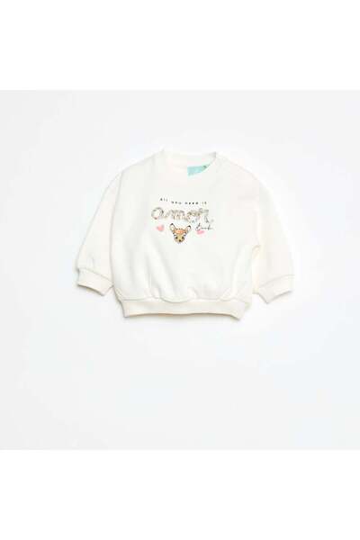 KIABI سويت شيرت أبيض برقبة دائرية مطبوع ديزني بامبي