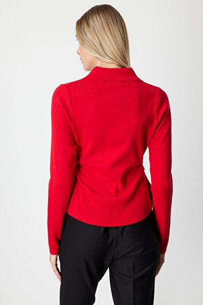 ON Ornamental Buttoned Drawstring Detailed Knitwear Sweater