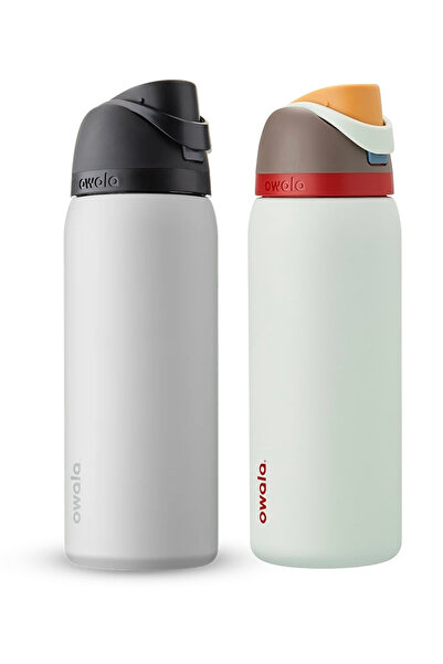 owala FreeSip® Pack of 2 White & White Stainless Steel Insulated Water Bottle 32oz