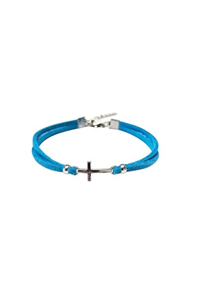 Wild Bracelets Bracelet with Cruciulita, made of suede, turquoise, handmade by