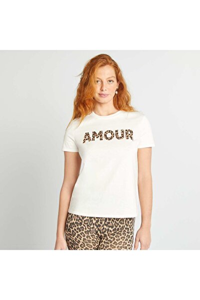 KIABI Printed T-shirt WHITE