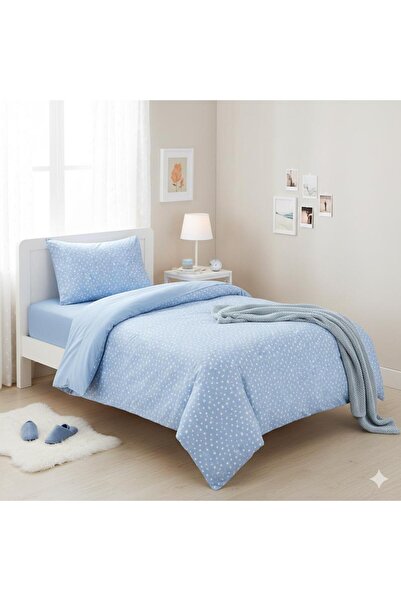 MyStory Home Σετ Παπλωματοθήκης Μονό Κρεβάτι με Ελαστικό Σεντόνι Μπλε Αστέρι