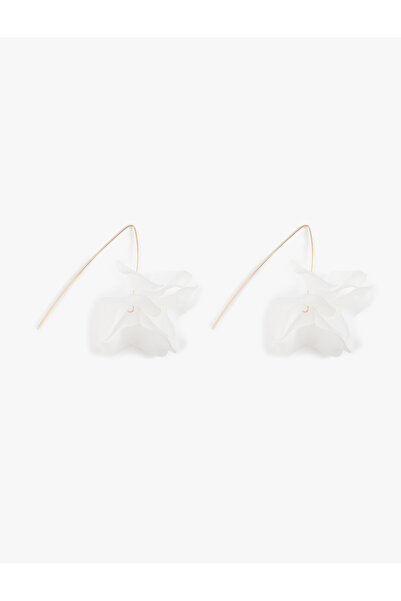 Koton Women's White Floral Earrings