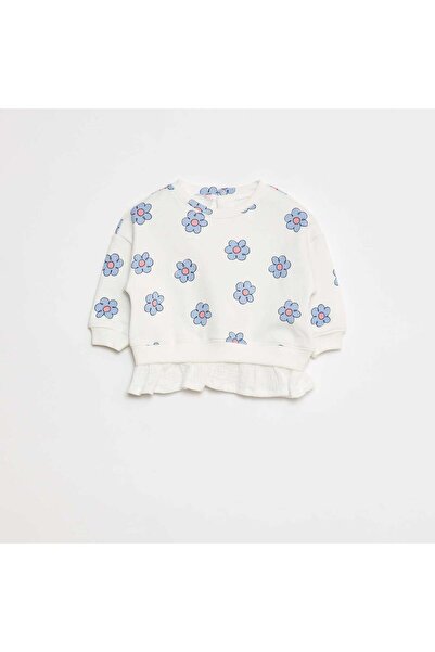 KIABI Sweatshirt with 2-in-1 effect hem WHITE