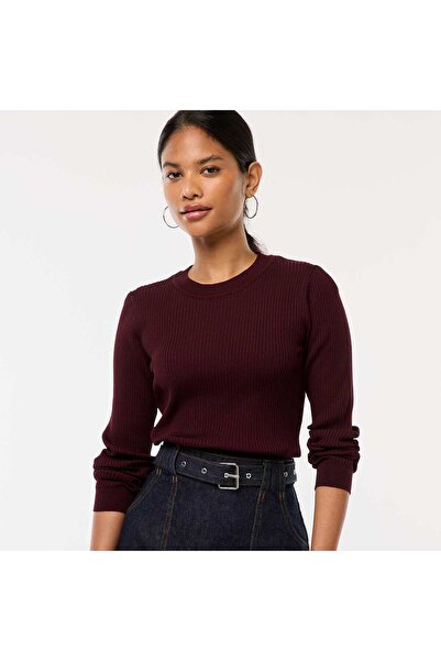 KIABI Long-sleeved ribbed sweater RED