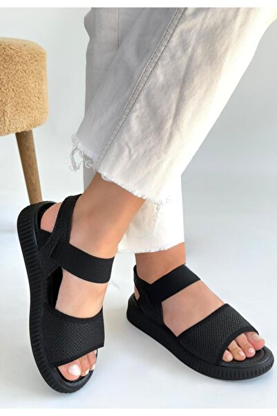 buğrahayalin Jake Black Straw Skin Sandals
