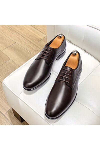 Modlet.ro Men's brown leather lace-up elegant shoes MOD10896