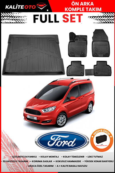 ko kaliteoto Ford Courier 2014-2015-2016-2017-2018-2019 Model Bagaj Havuzu+Pa...
