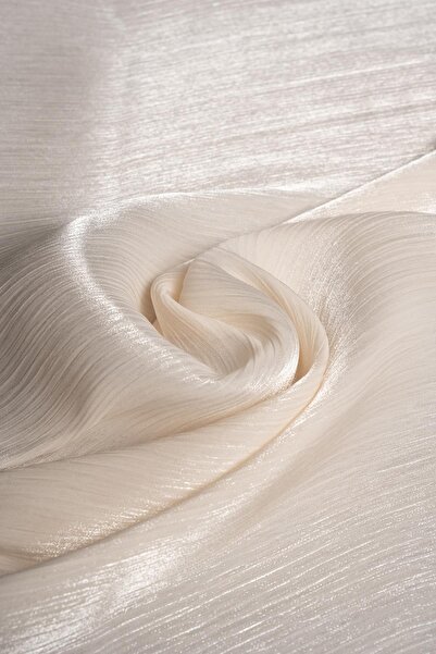 Kumaş Deposu Rochie de seara de culoare bej Deren Tulle din material tip stofă