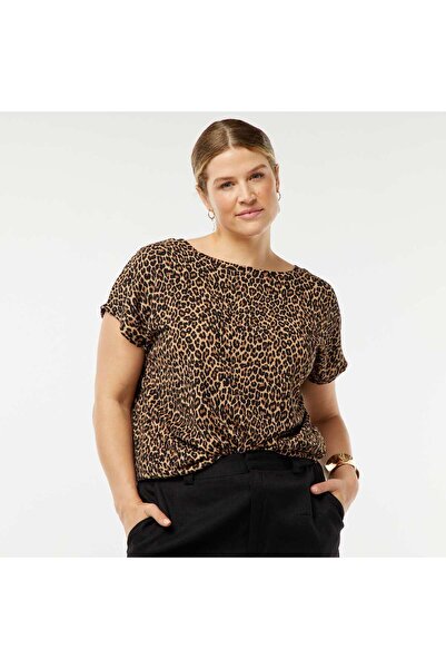 KIABI Flowing waffle-knit T-shirt BEIGE