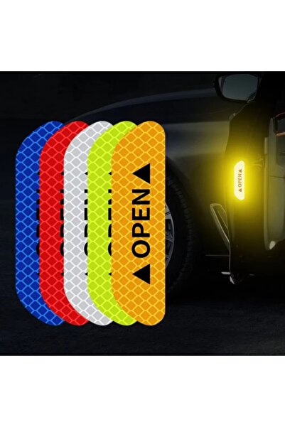Lufern Oto Sticker Yan Kapı İkaz Open Reflektörlü Yapıştırma Oto Aksesuar Bin...