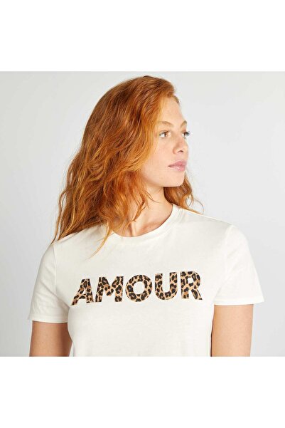 KIABI Printed T-shirt WHITE