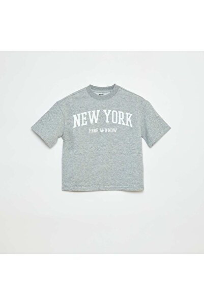 KIABI Short-sleeved varsity-style T-shirt GREY
