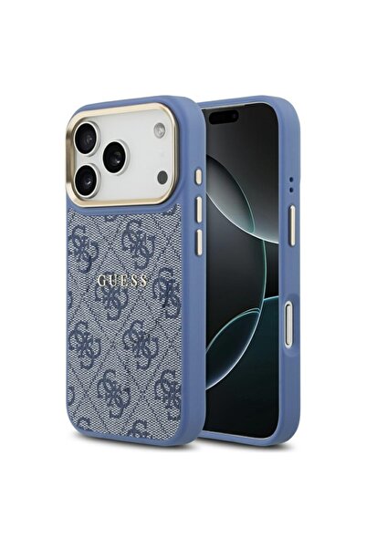 Guess Carcasă pentru iPhone 17 Pro Max, Hardcase 4G Classic MagSafe, Albastră