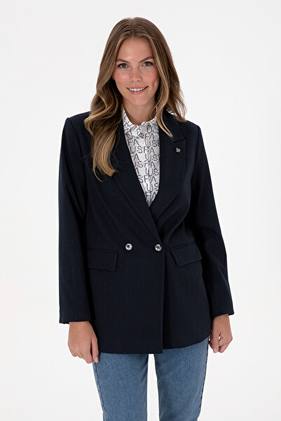 U.S. Polo Assn. Women's Navy Blue Striped Jacket 50314944-Vr033